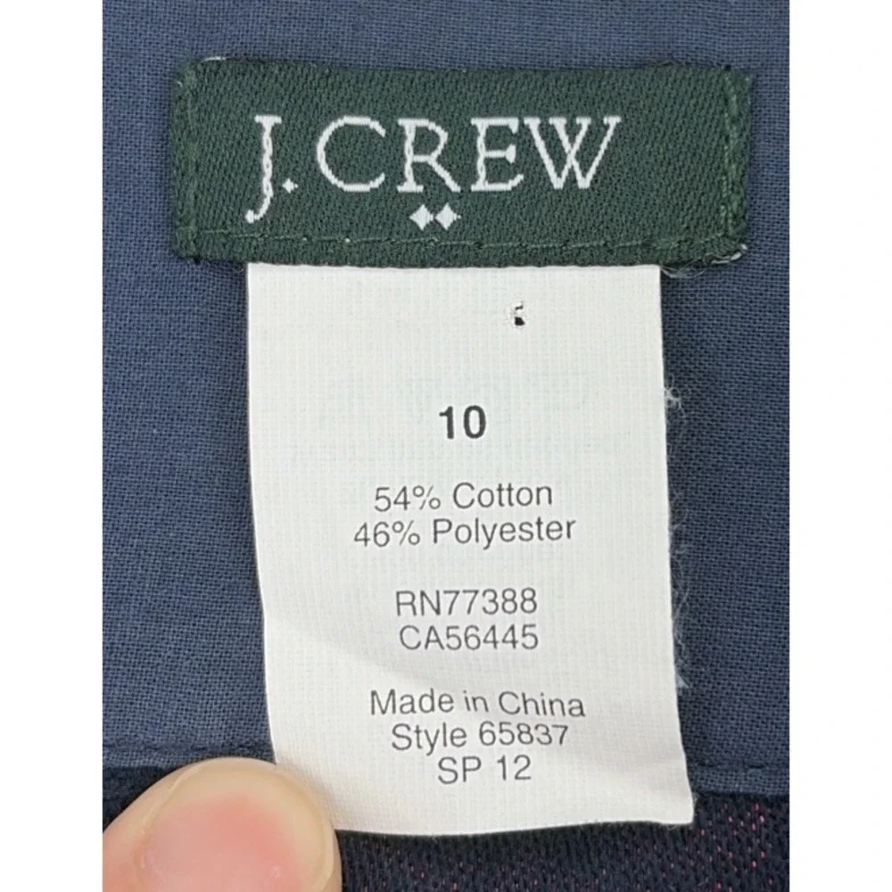 J. Crew Women's 10 Metallic Multi Stripe Mini Skirt Pink Blue Back Zip Excellent